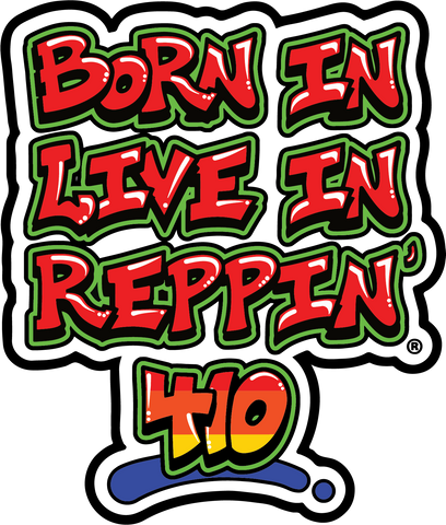 Born In Live In Reppin' 410 area code sticker