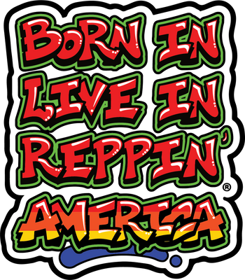 Born In Live In Reppin' America sticker