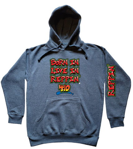 Blue Born In Live In Reppin' 410 hoodie