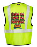 Lime Born In Live In Reppin' Detroit Safety Vest Back