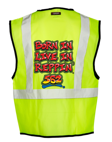 Lime Born In Live In Reppin' 562 Safety Vest Back