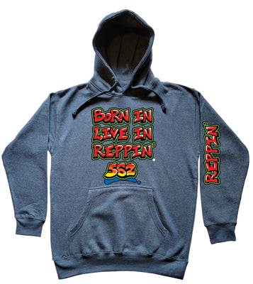 Blue Born In Live In Reppin' 562 hoodie