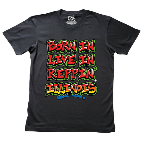 Black Born In Live In Reppin' Illinois t-shirt