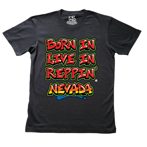Black Born In Live In Reppin' Nevada t-shirt