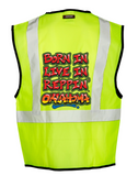Lime Born In Live In Reppin' Oklahoma Safety Vest Back