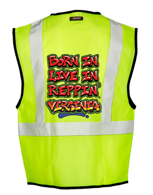 Lime Born In Live In Reppin' Virginia Safety Vest Back