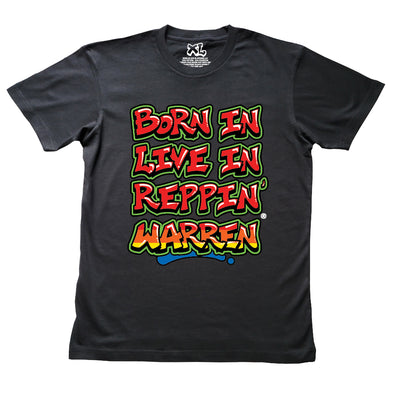 Black Born In Live In Reppin' Warren t-shirt