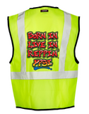 Lime Born In Live In Reppin' Ypsi Safety Vest Back
