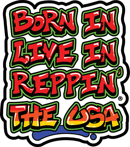 Born In Live In Reppin' The USA sticker