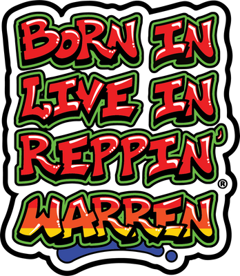 Born In Lived In Reppin' Warren sticker