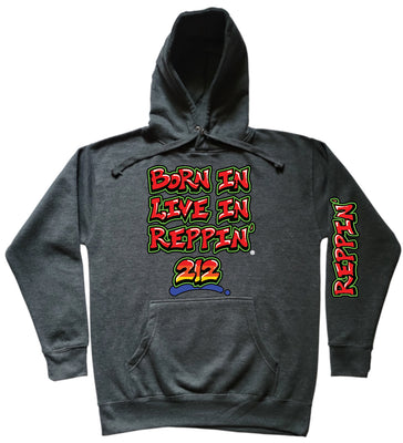 Charcoal Born In Live In Reppin' 212 hoodie