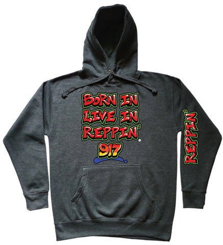 Charcoal Born In Live In Reppin' 917 hoodie