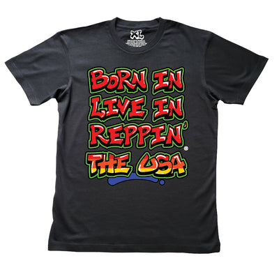 Black Born In Live In Reppin' The USA t-shirt