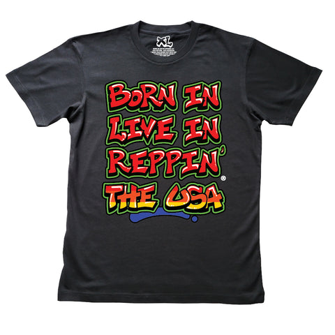 Black Born In Live In Reppin' The USA t-shirt